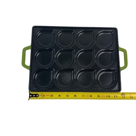 Zakarian Cast Iron Seafood Pan Non Stick Green Heavy Oven Safe With Handles - Picture 6 of 9